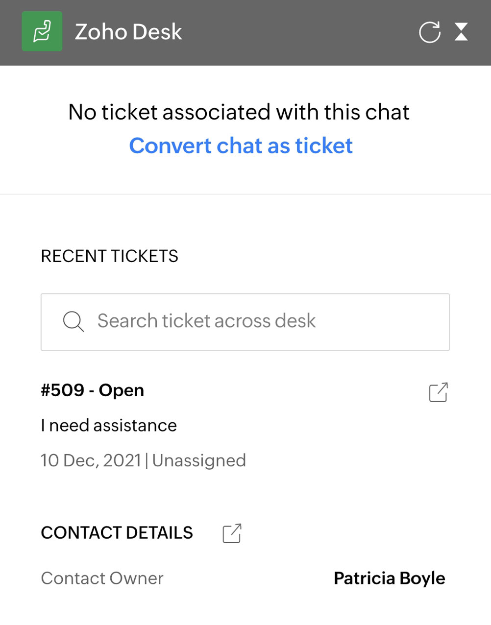 Convert chats into tickets with a single click