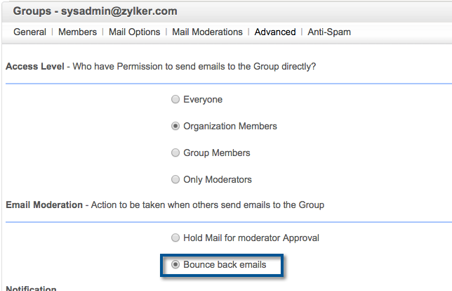 organization groups in zoho mail emails groups