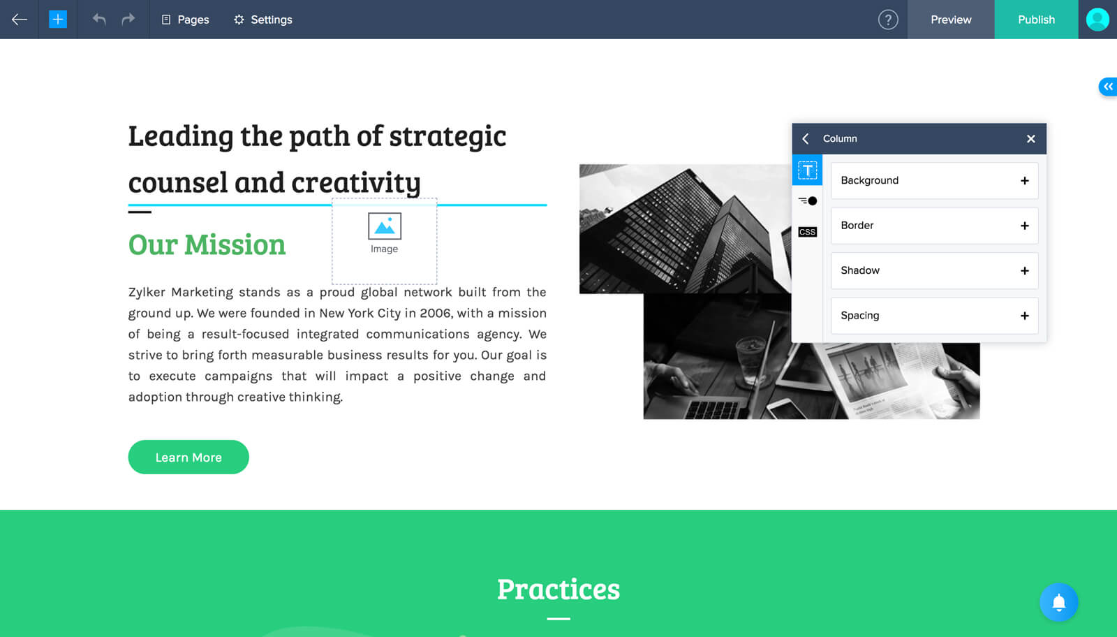 ドラッグ ドロップwebサイトビルダー Zoho Sitesでwebサイトを作成