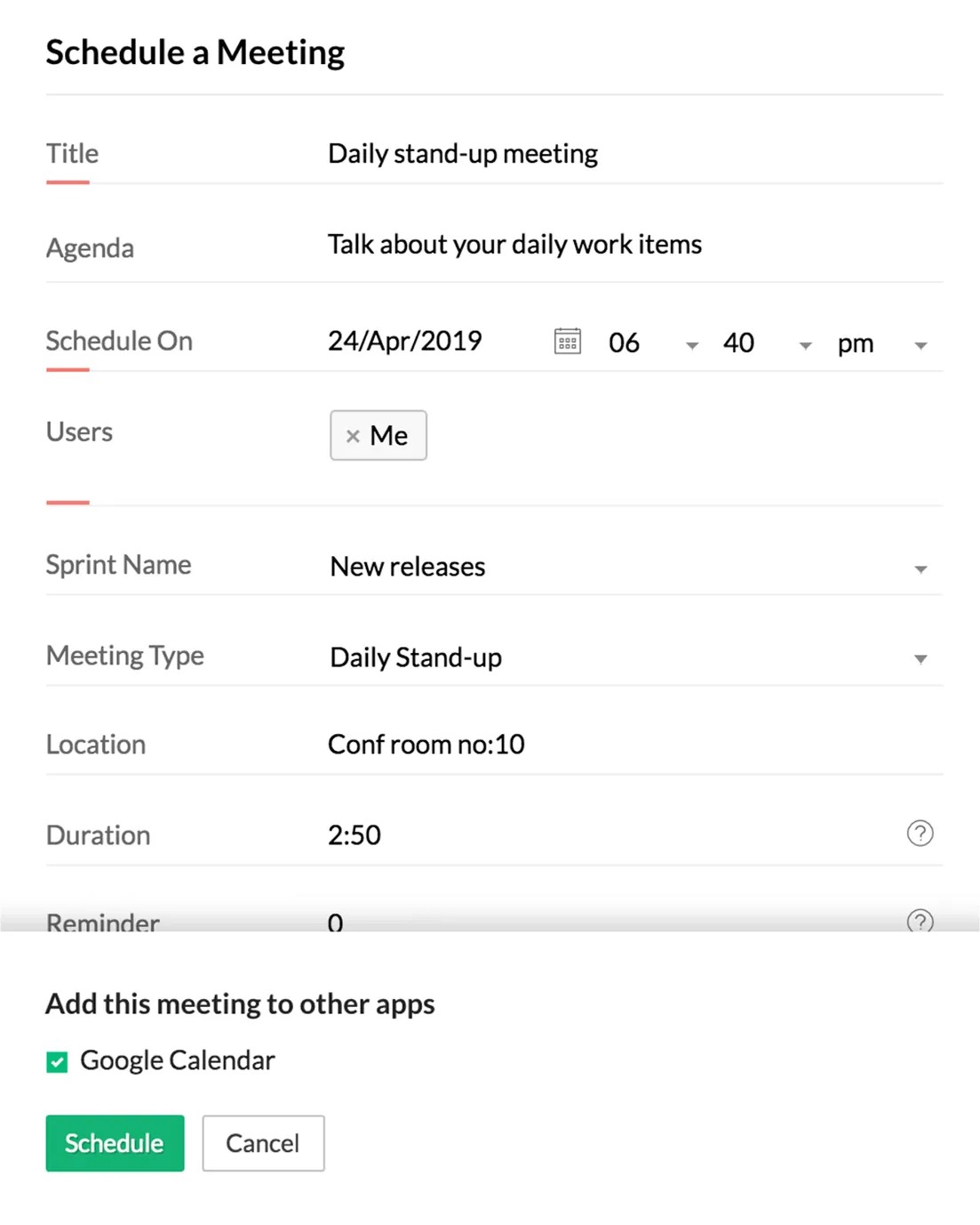 Add Meetings to Google Calendar