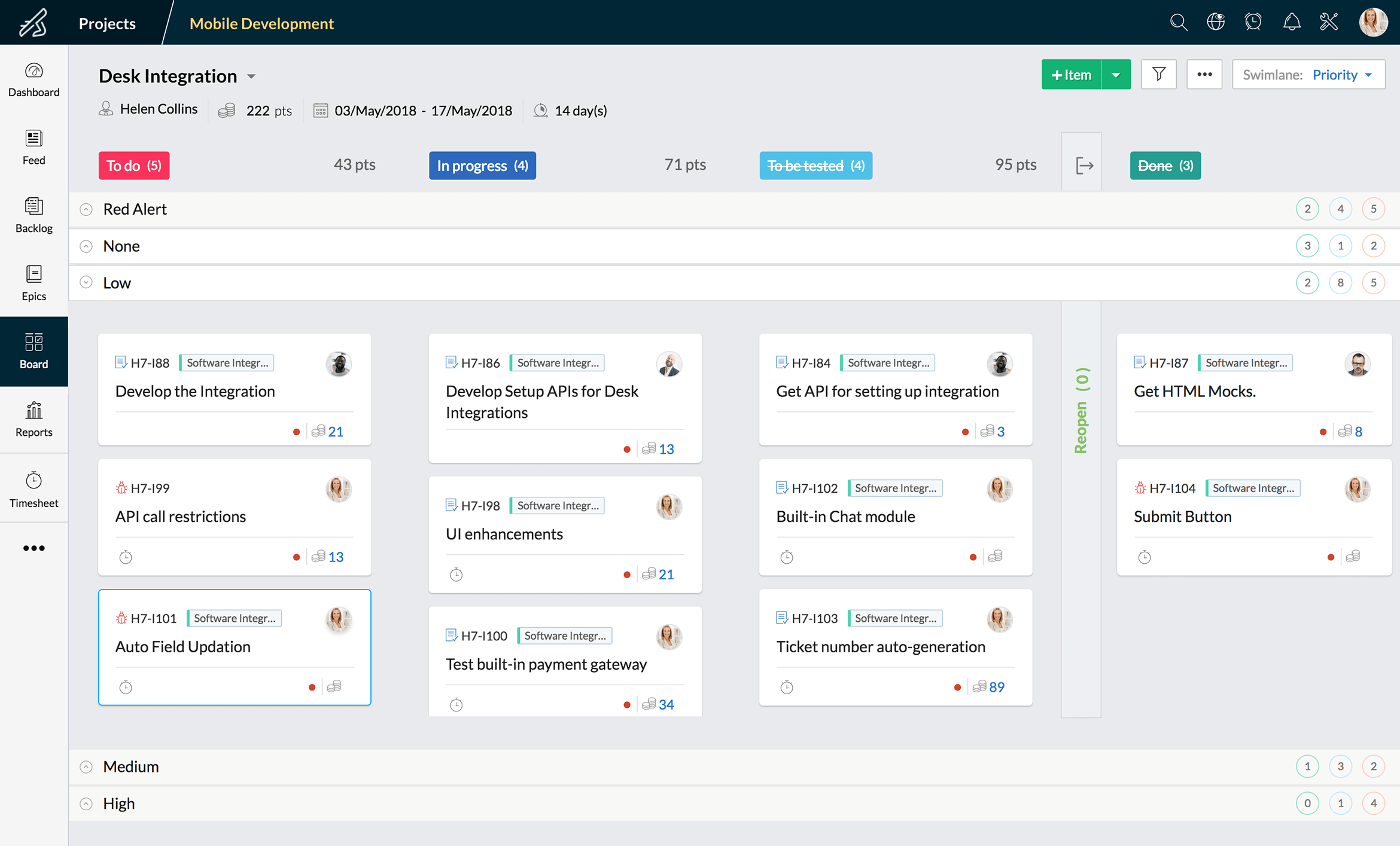 Key Features of Agile Project Management : Zoho Sprints