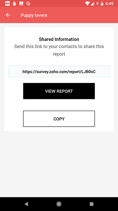 Survey android app view shared report