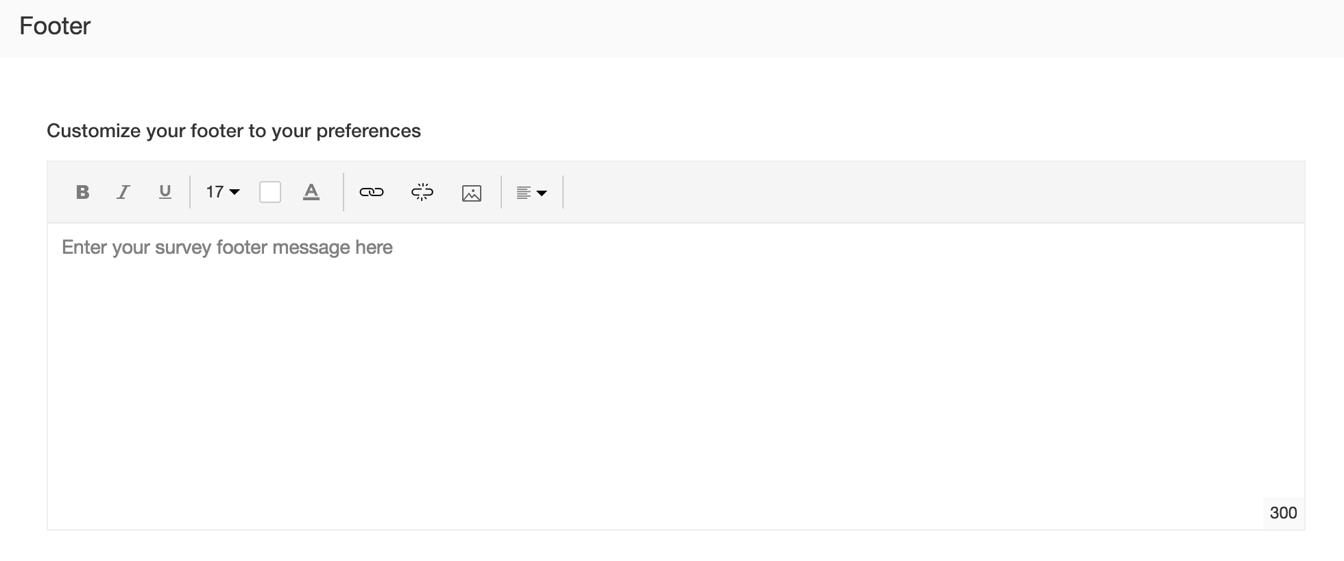 Custom footer in Zoho Survey