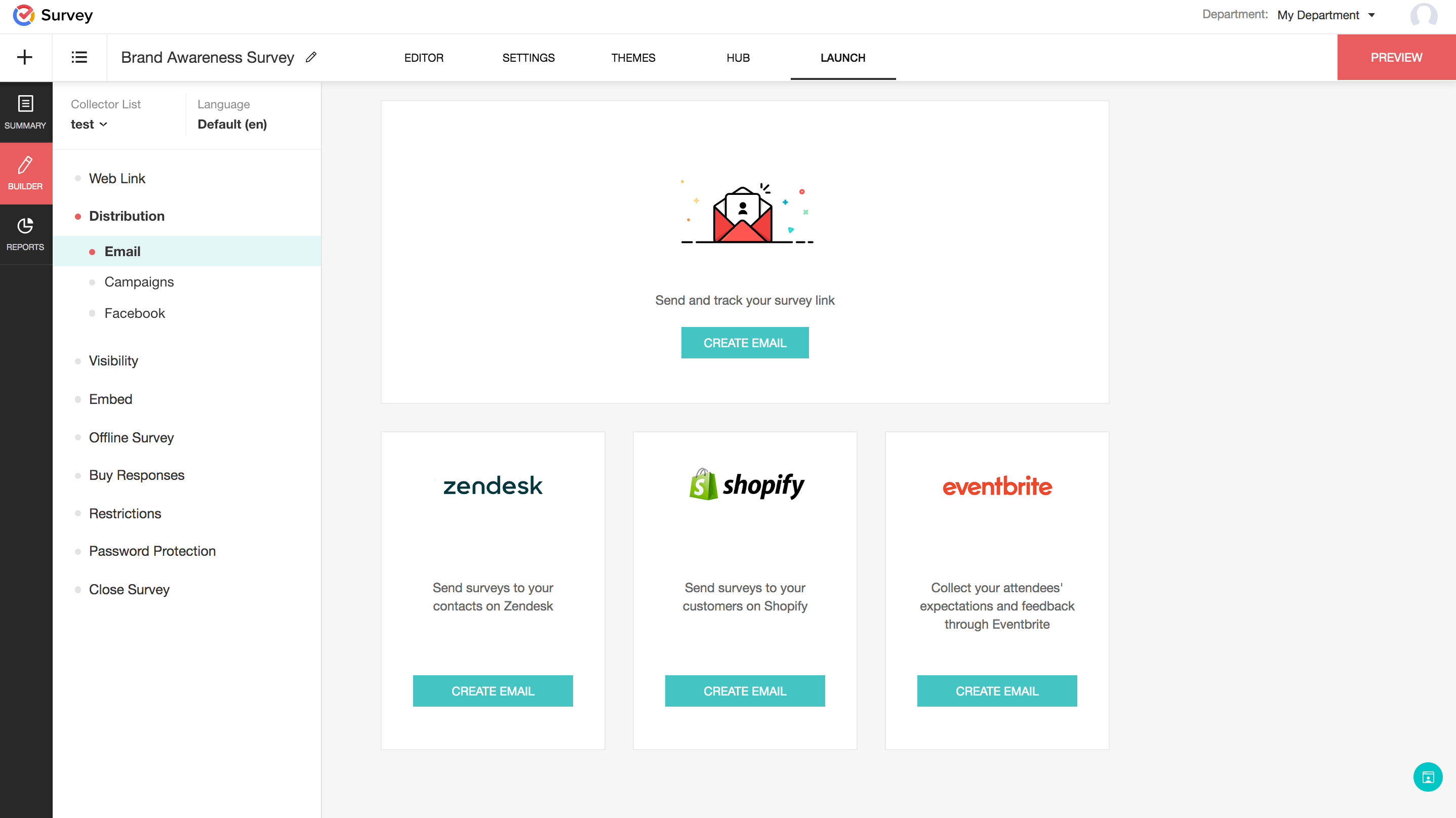 Distribute surveys through emails