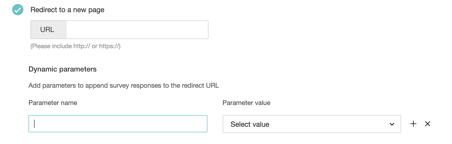 Dynamic parameters in in-mail survey