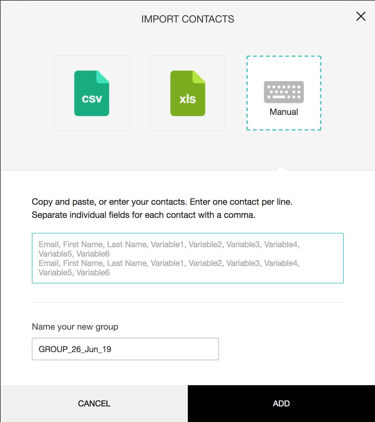 Import contacts