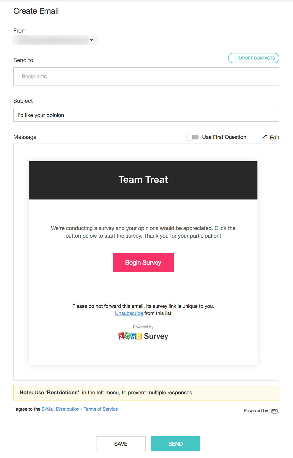 Edit email template