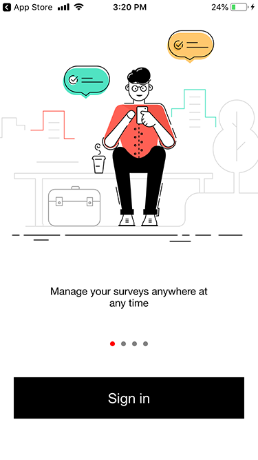 Zoho Survey iOS app sign in