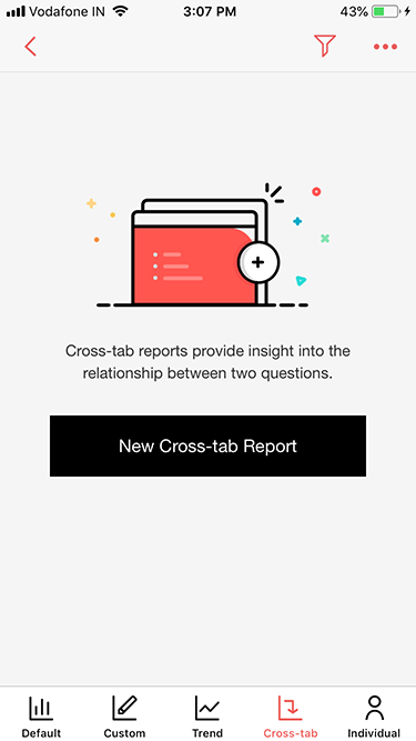 Survey iOS app cross-tab survey
