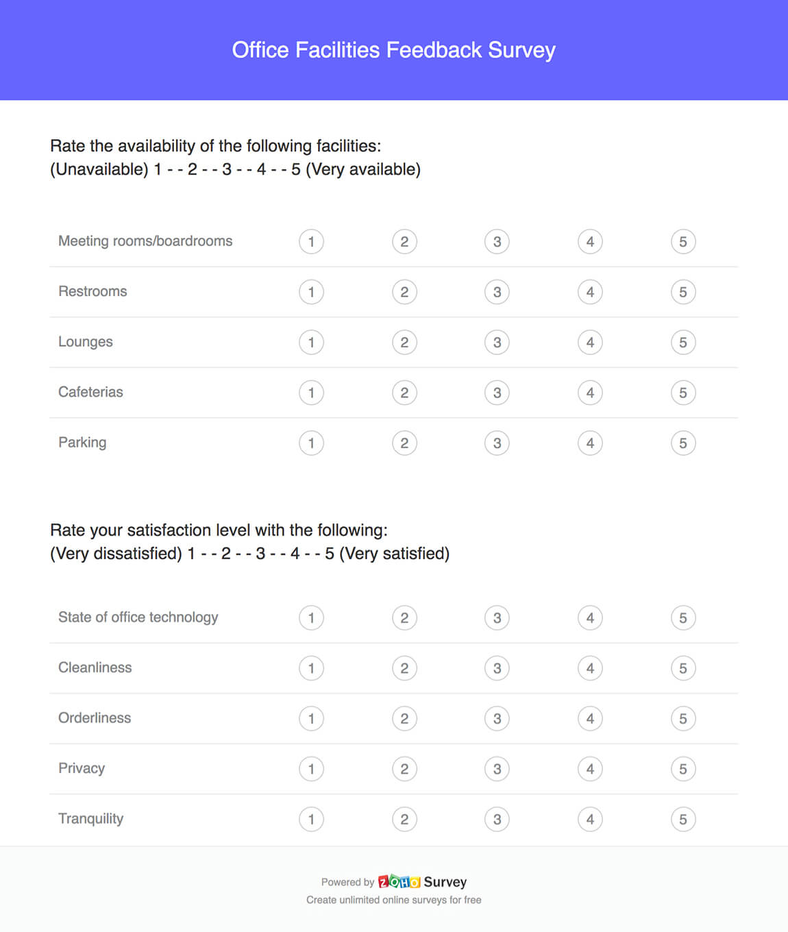 survey questions on homework