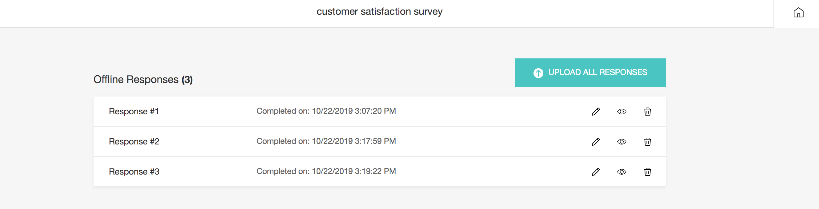 Offline survey upload responses