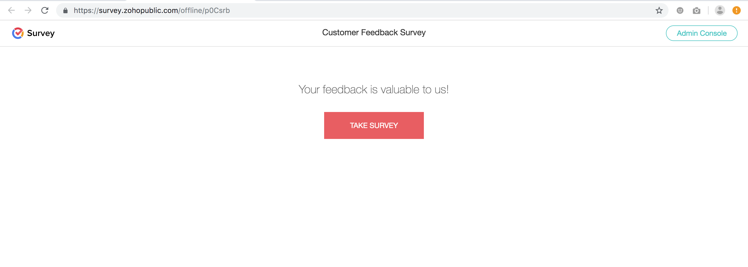 Offline survey admin console