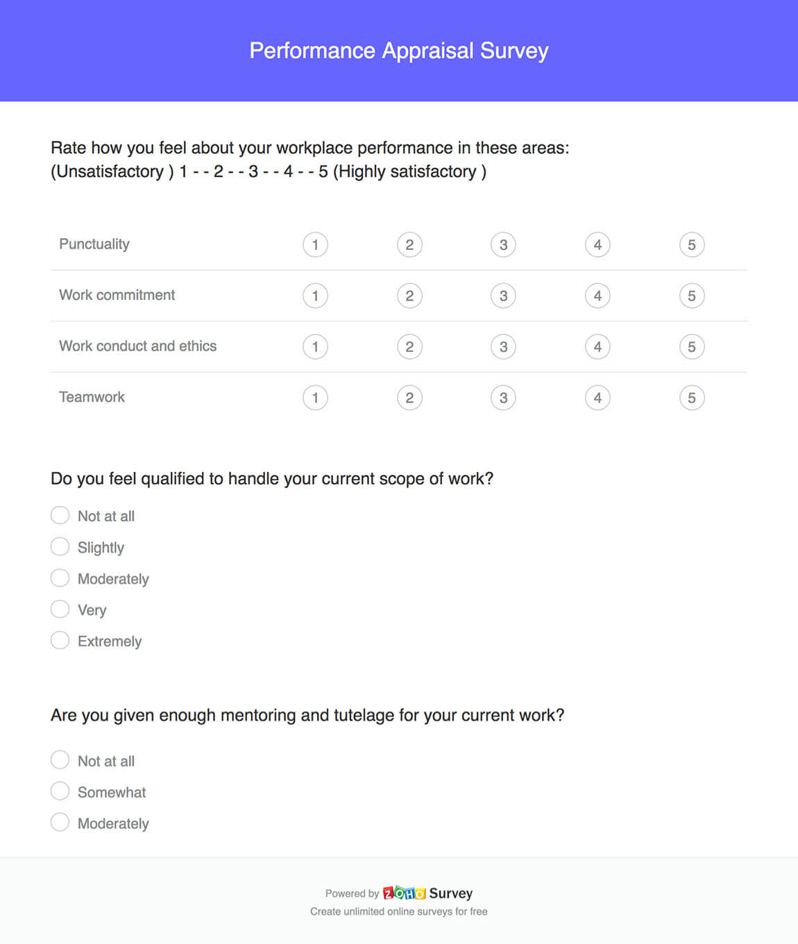 employee performance questionnaire thesis
