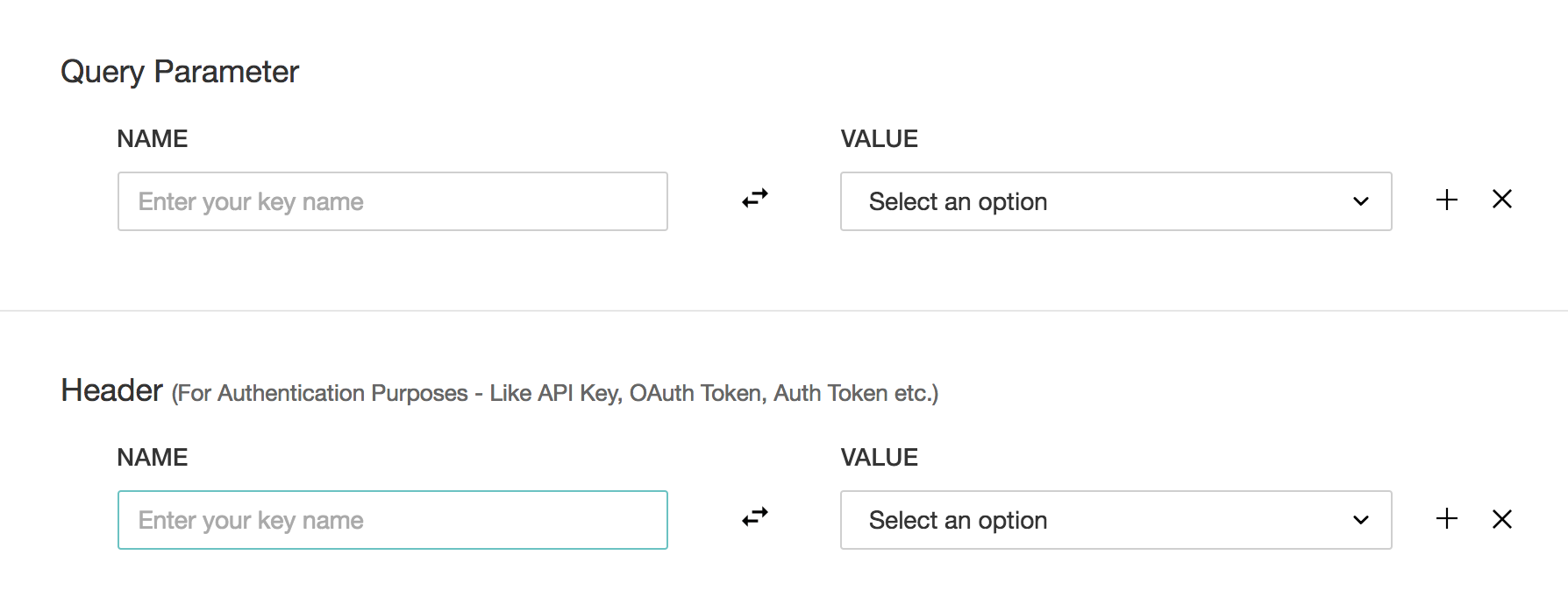 Query Parameter and Header