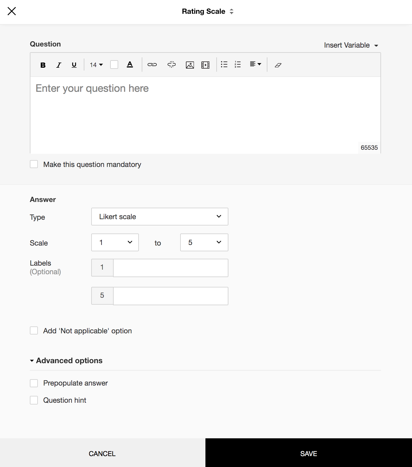 Likert scale question type
