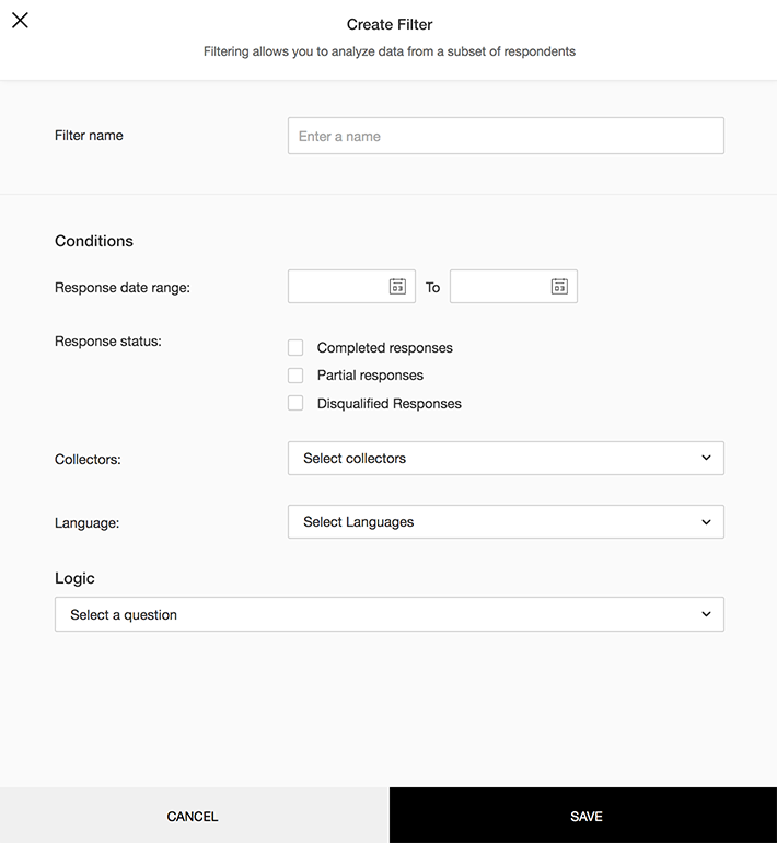 Create filters for reports