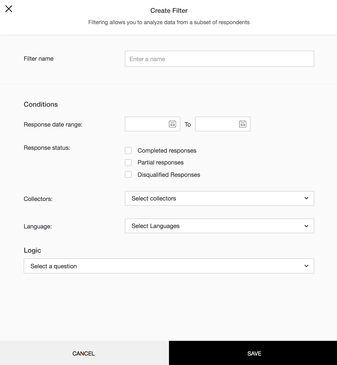 Create filters for reports
