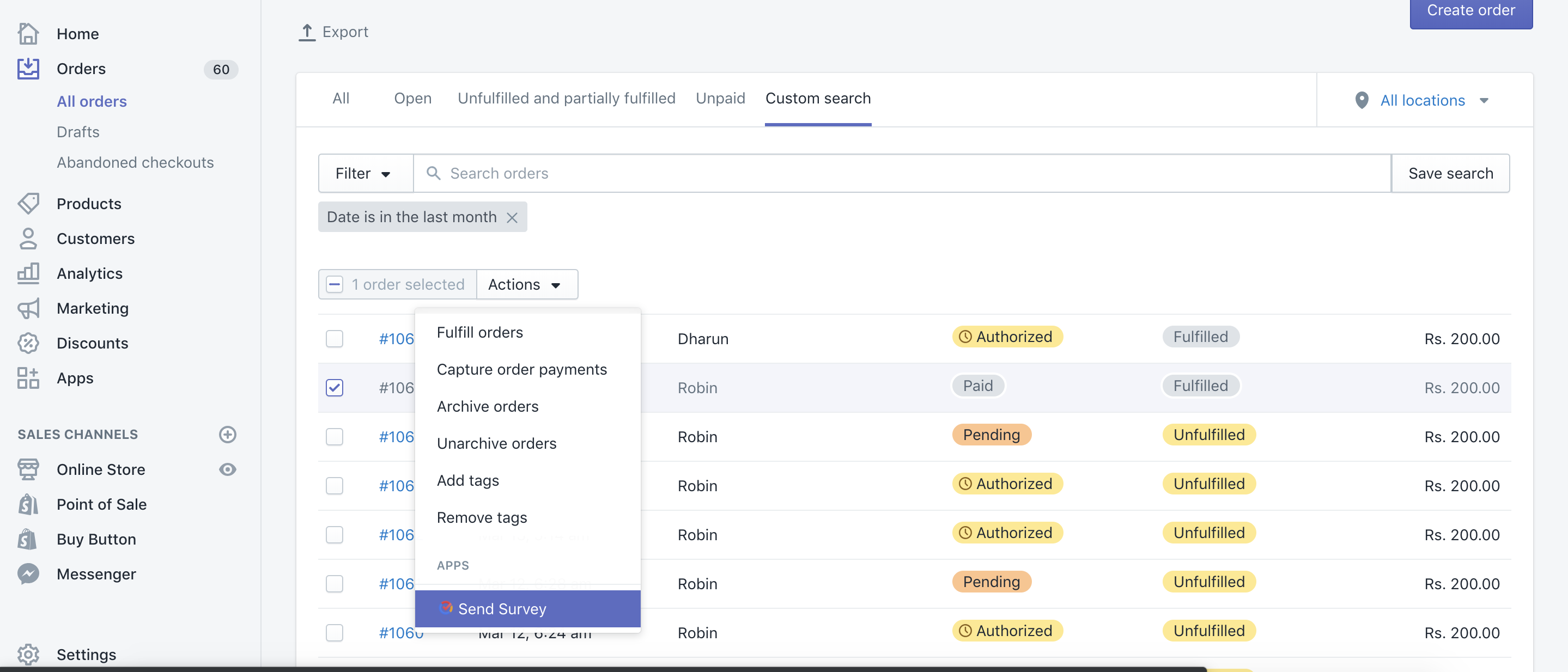 Zoho Survey Shopify send survey