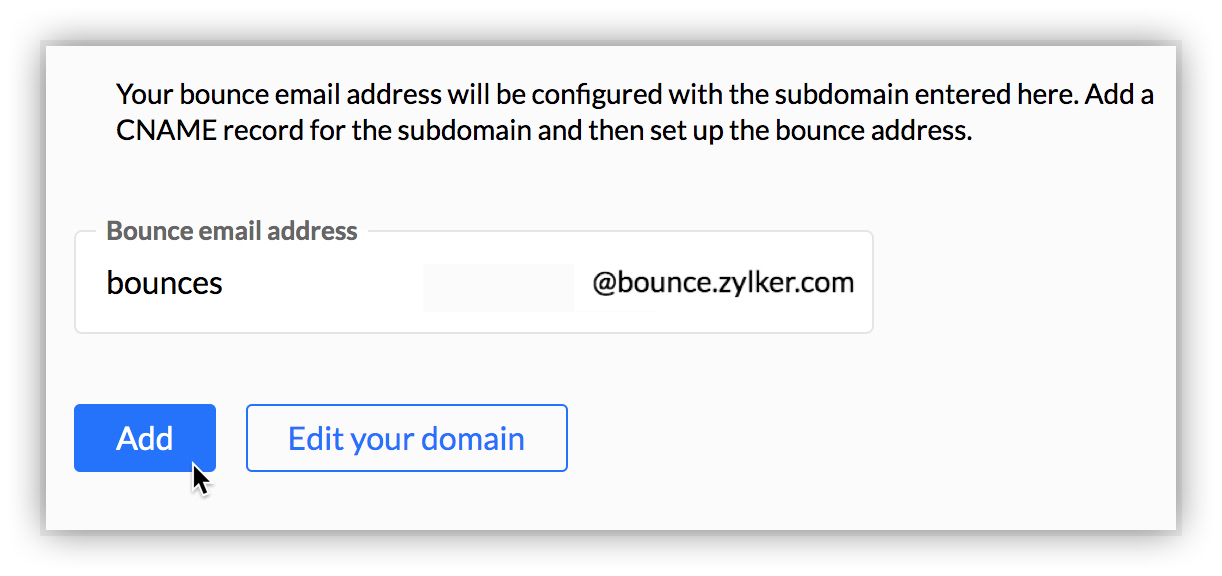 Steps to configure the bounce address