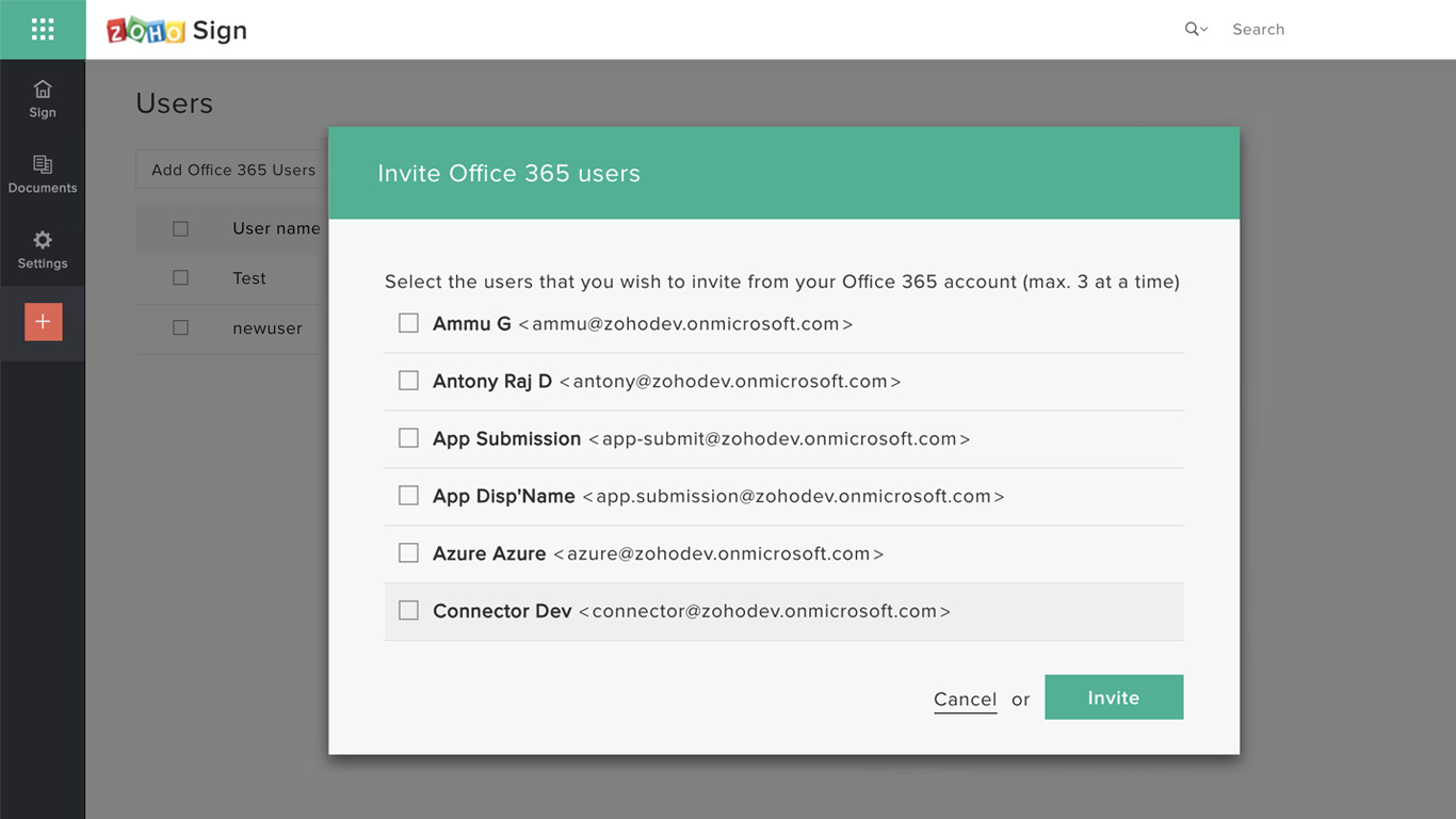 Zoho Sign - Microsoft Office 365 Integration