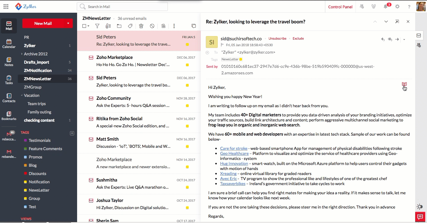 Tính năng mới - Zoho Mail