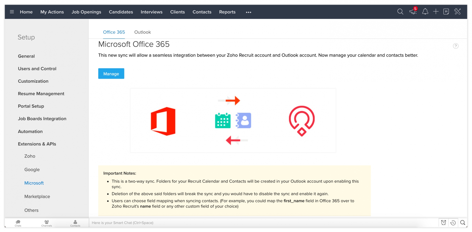zoho outlook access