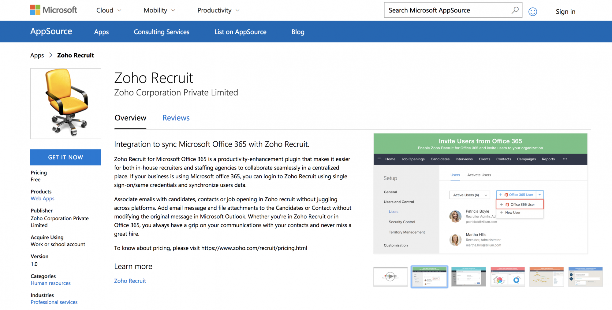 whats new zoho recruit microsoft job opening