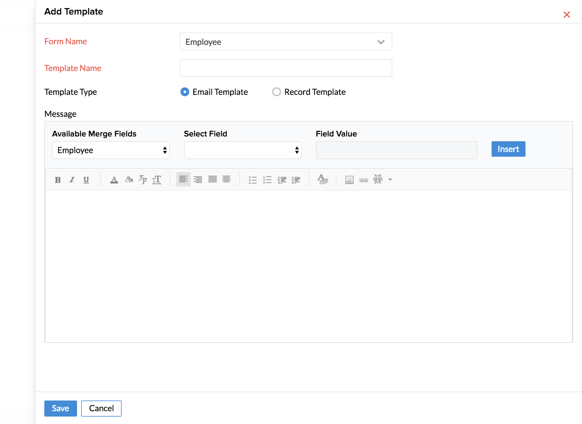 Email Template Zoho