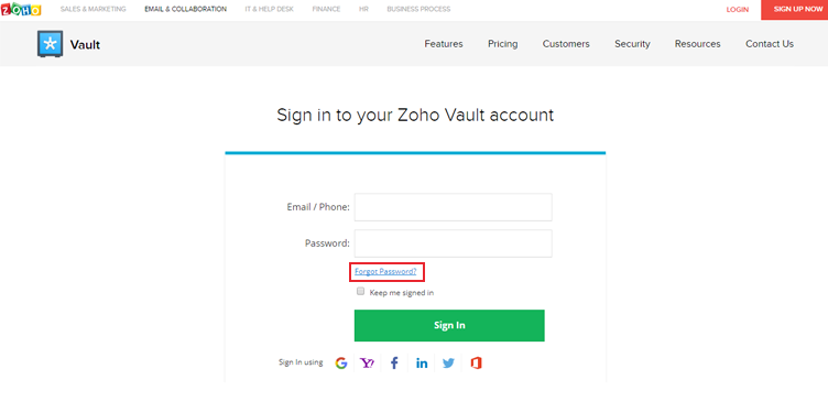 how to change user password in zoho mail