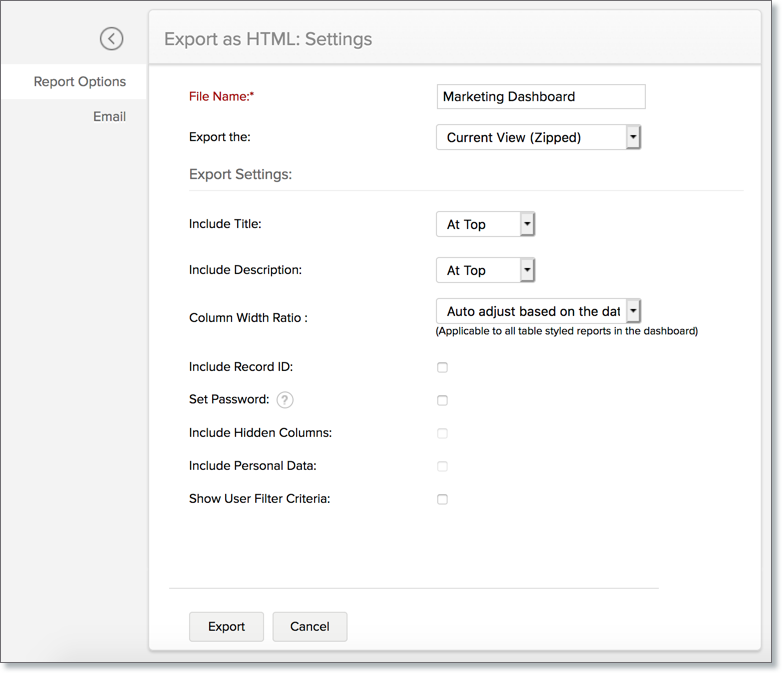 Working with Dashboard
