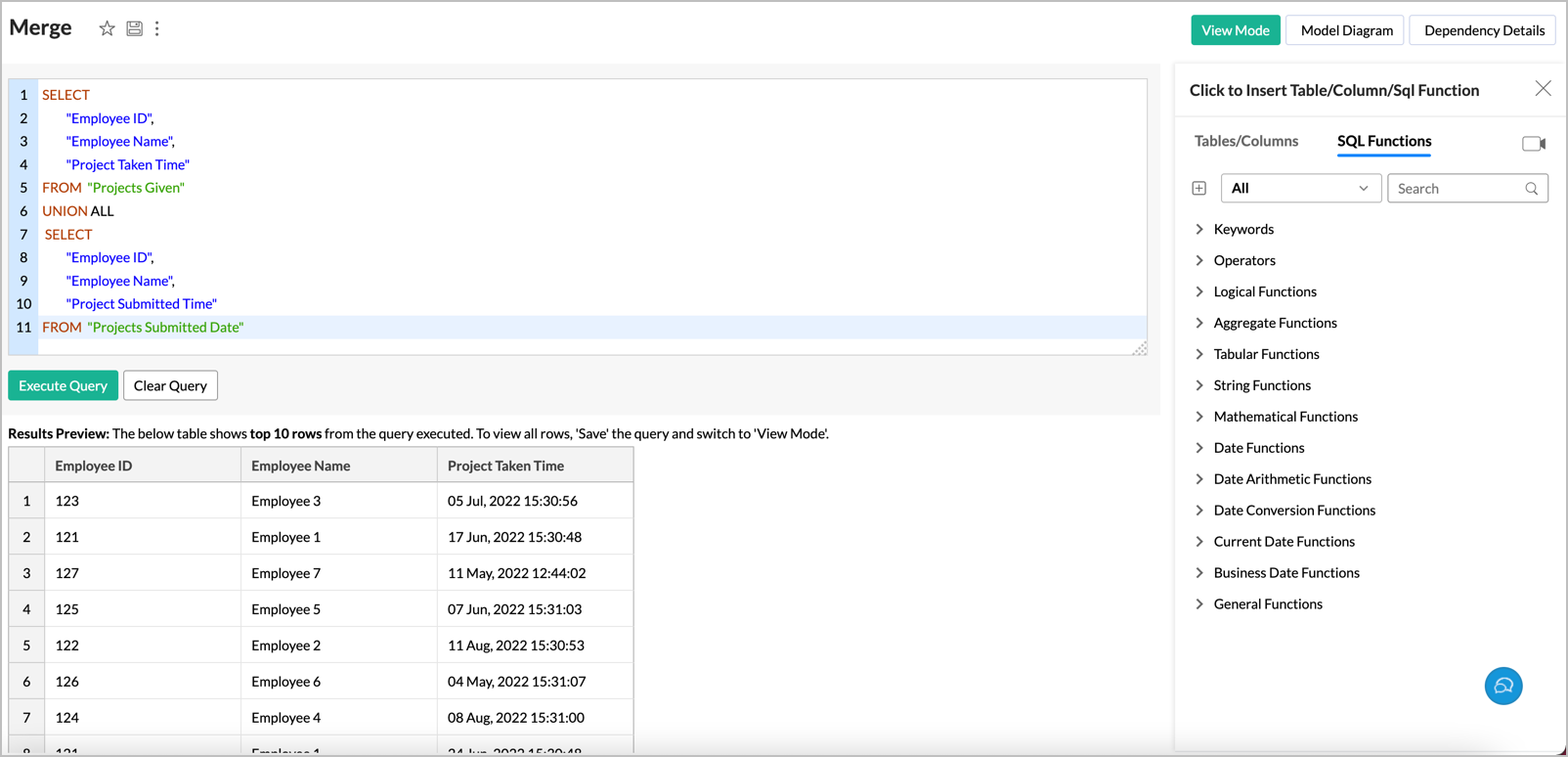 Query Tables l Zoho Analytics Help