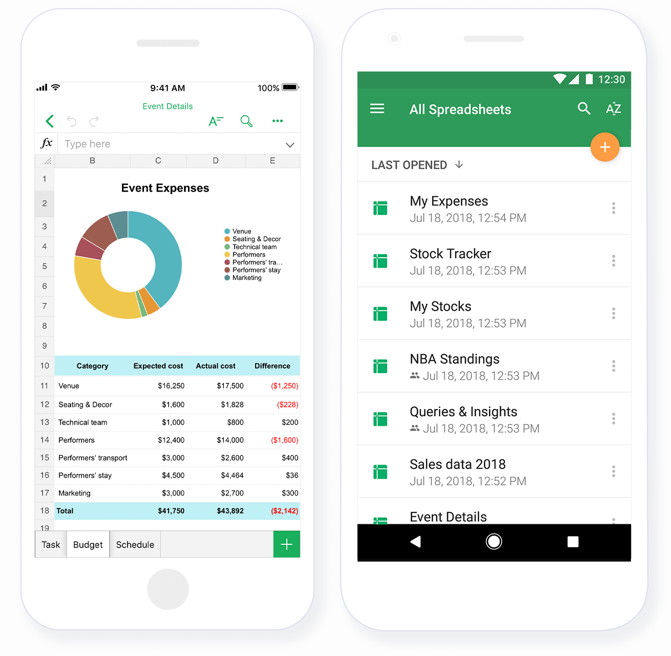 Spreadsheet app for iOS and Android Zoho Sheet