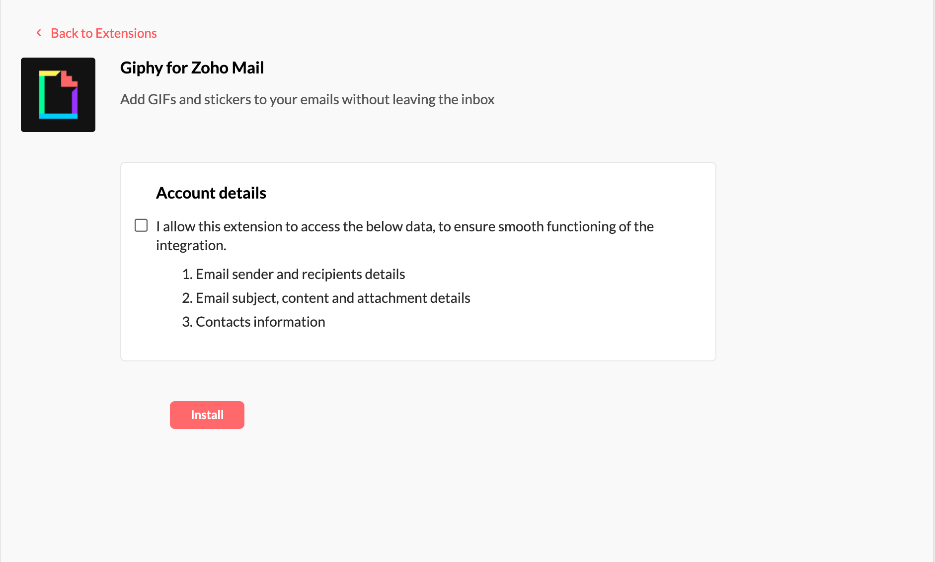 Giphy for Zoho Mail