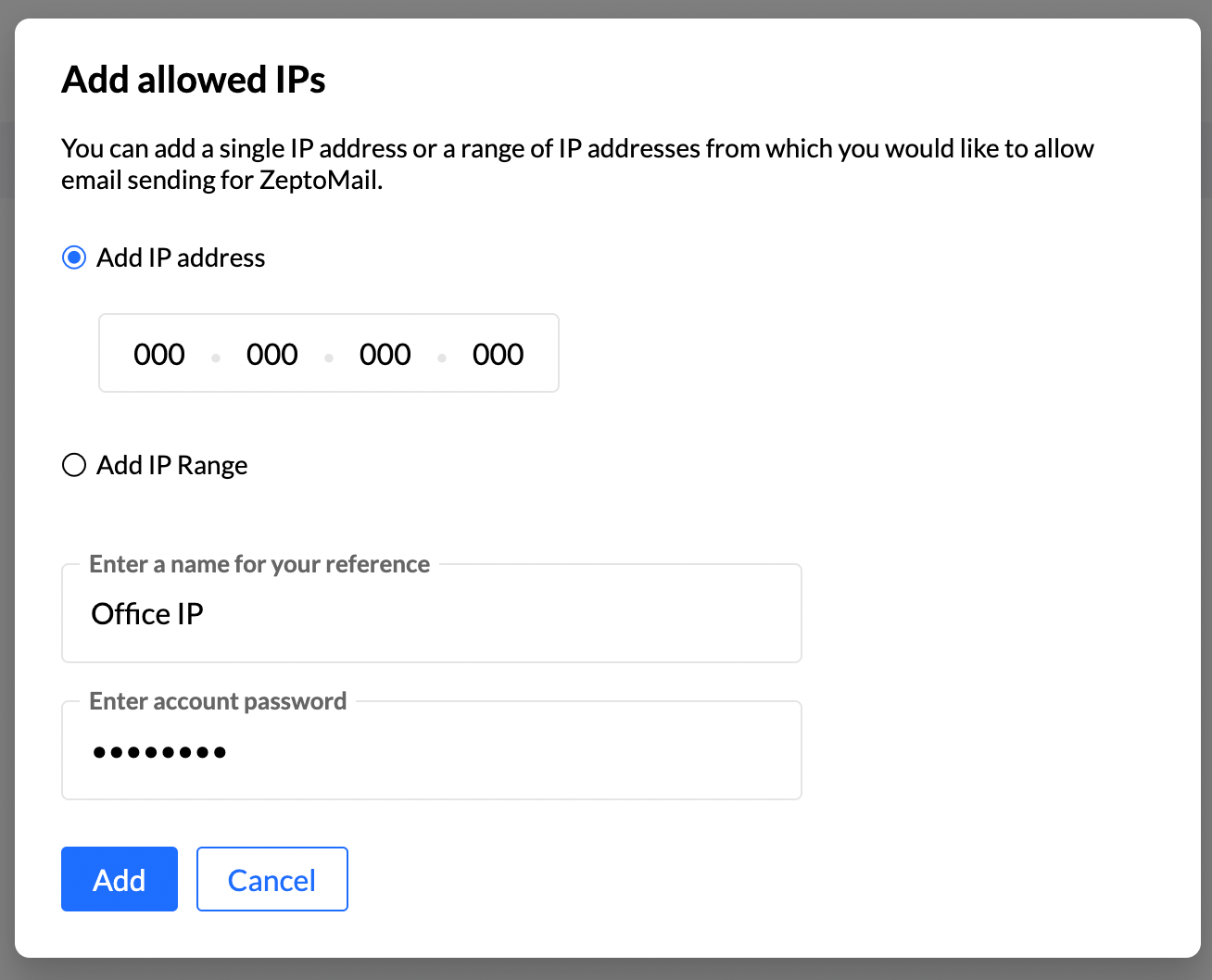 ZeptoMail IP Restrictions