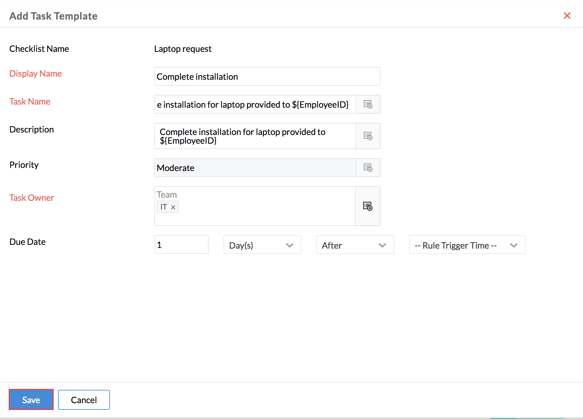 Automation In Checklists Zoho People