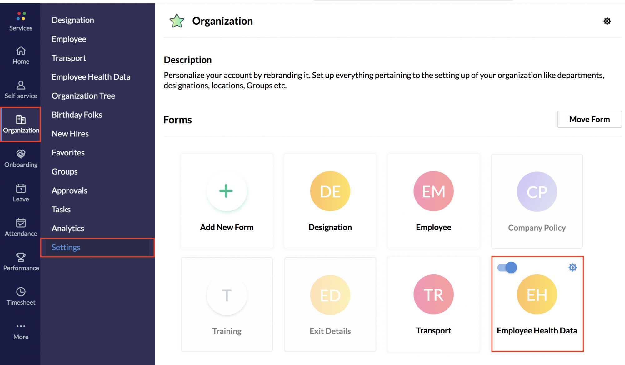 Maintaining employee health status Zoho People