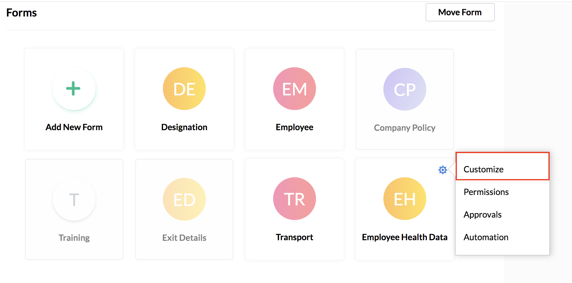 Maintaining employee health status Zoho People