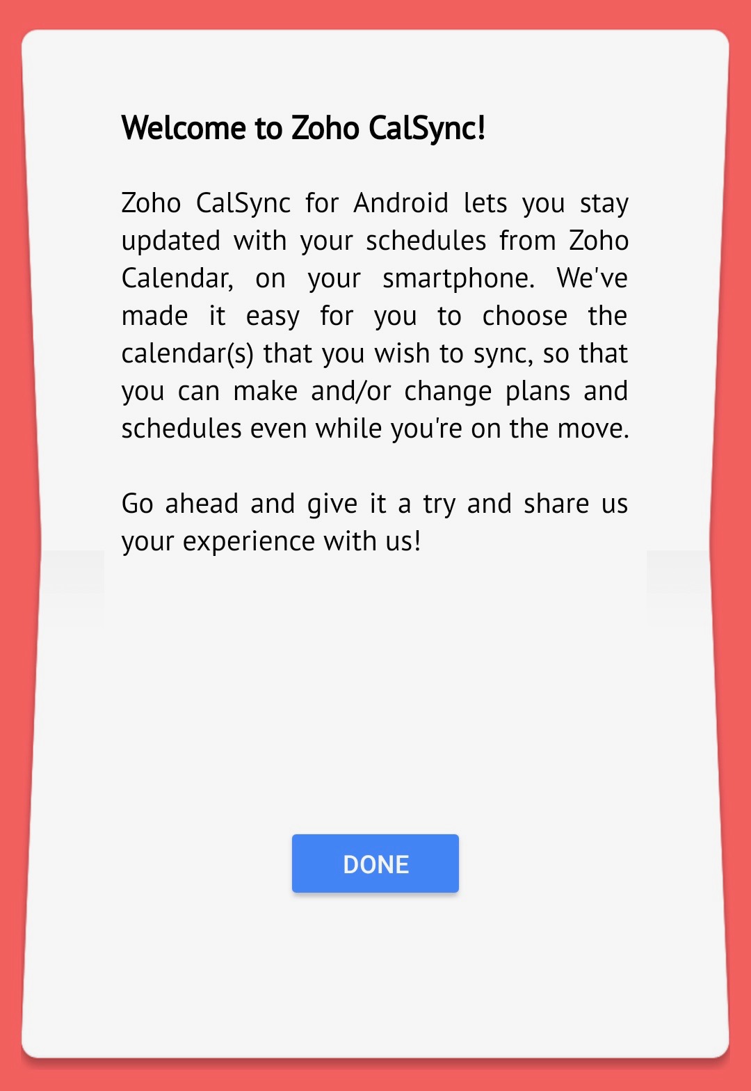 Sync Zoho Calendar on your Android mobile