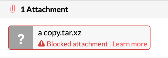 blocked attachment