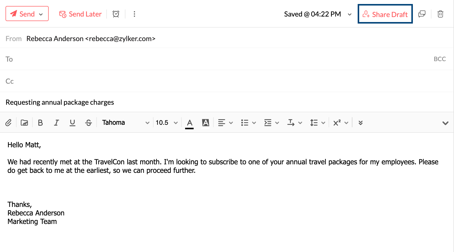 Email Sharing New Zoho Mail