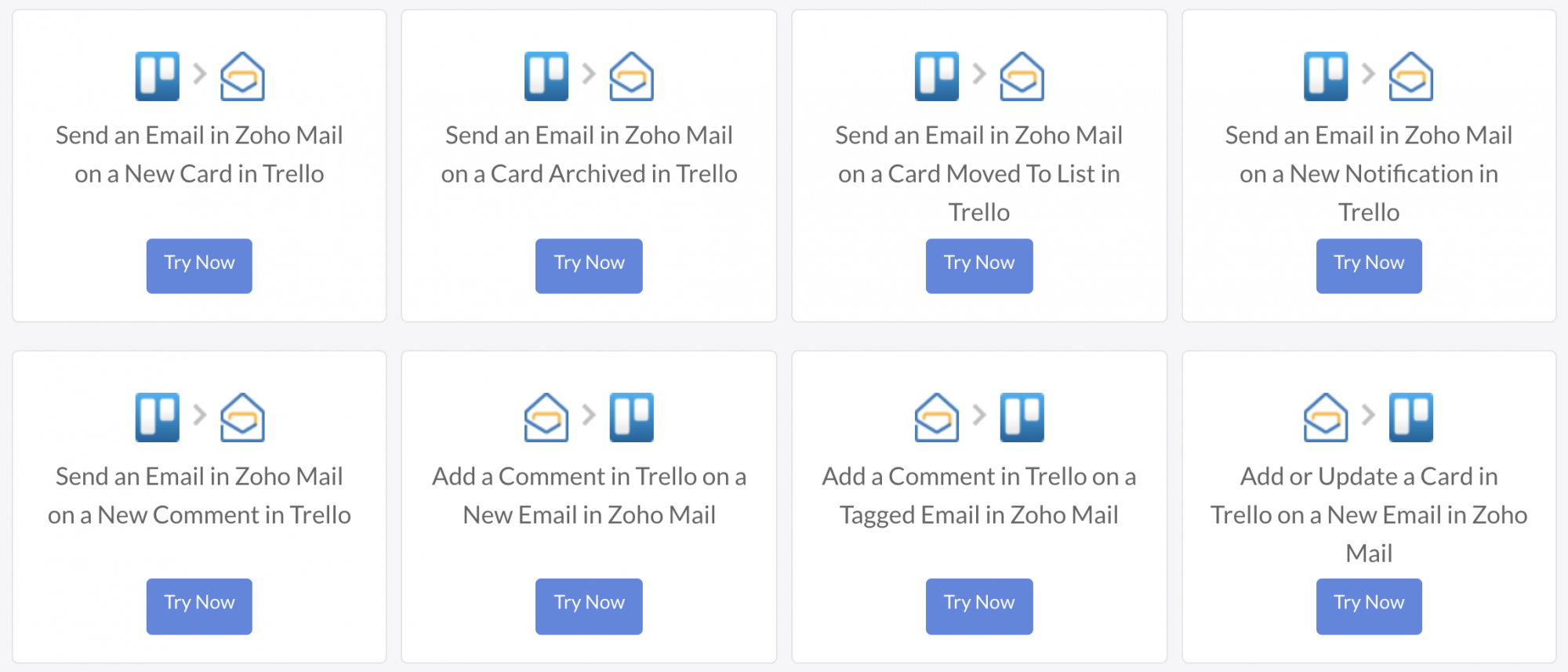 Trello App connector for Zoho Mail