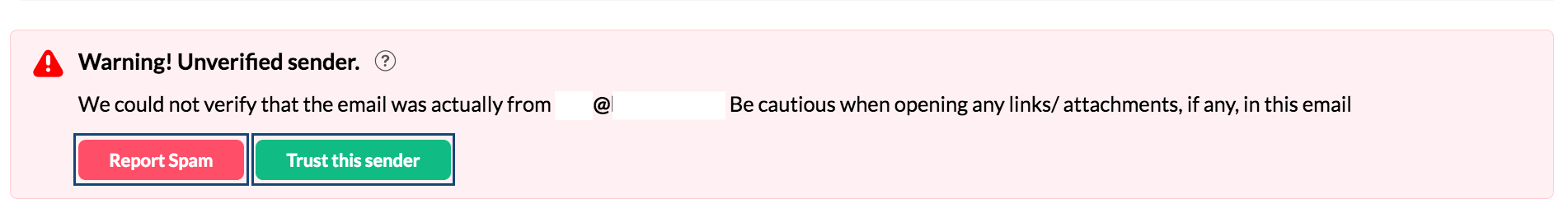 Email Encryption Spam spoof Warning In Your Zoho Mail