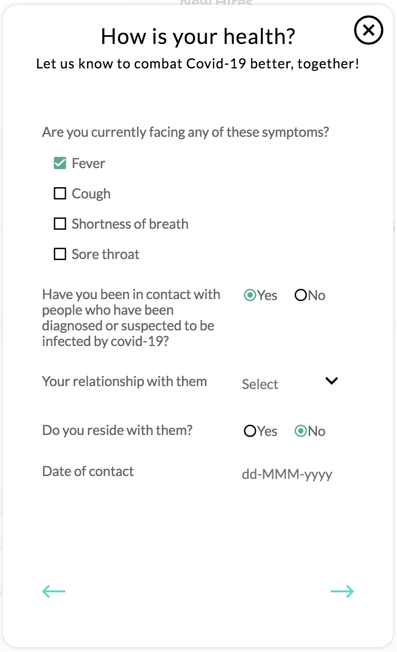 Maintaining employee health status | Zoho People