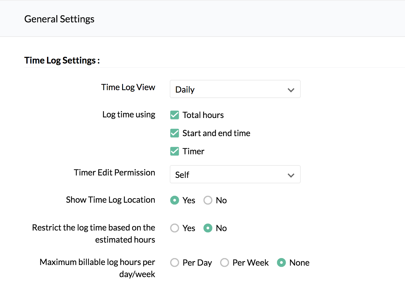 Timesheet Settings and Restrictions | Zoho People