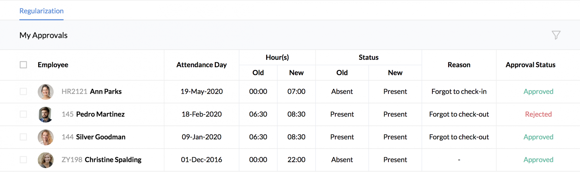 Attendance Regularization
