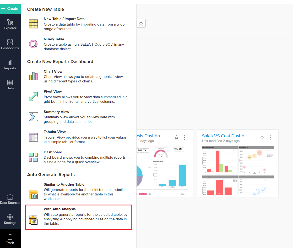 Havslug laser Chaiselong Auto generate reports | Analytics Plus