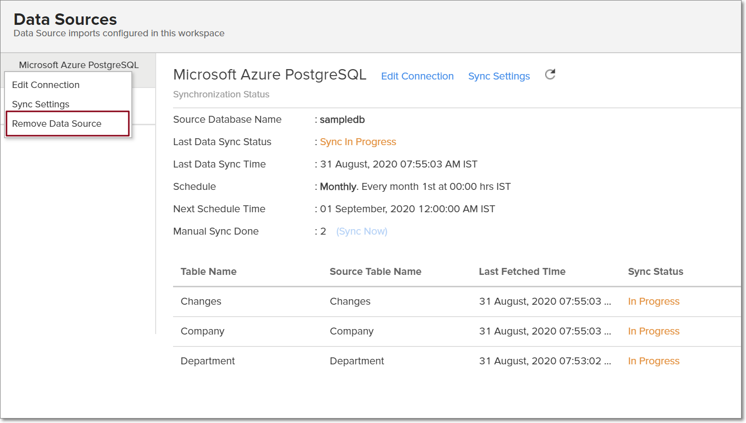 Import from Microsoft Azure PostgreSQL | Analytics Plus Cloud