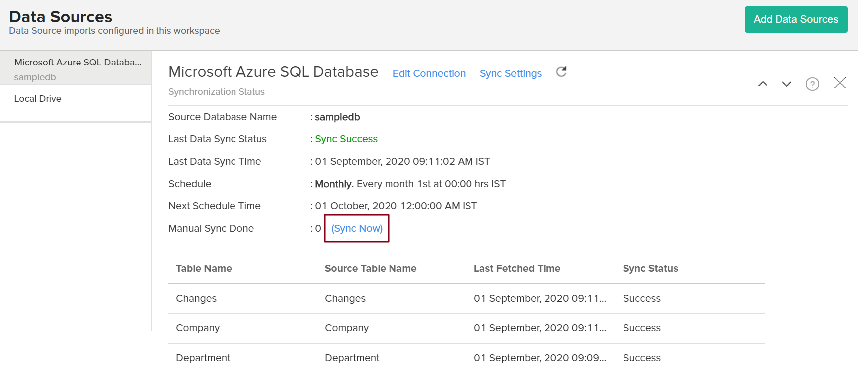 Import from Microsoft Azure SQL Database | Analytics Plus