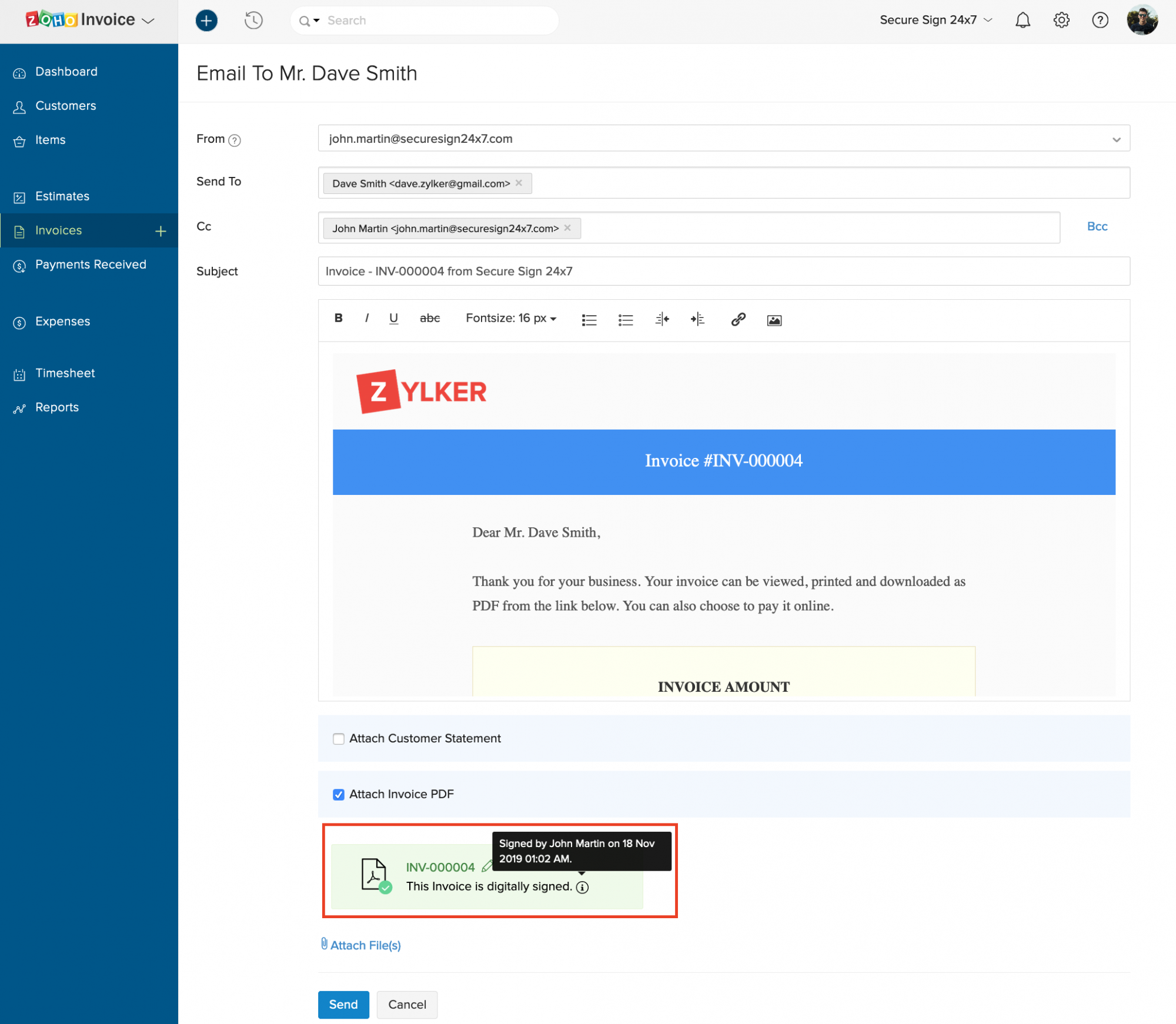 zoho invoices going to spam zoho invoices going to spam