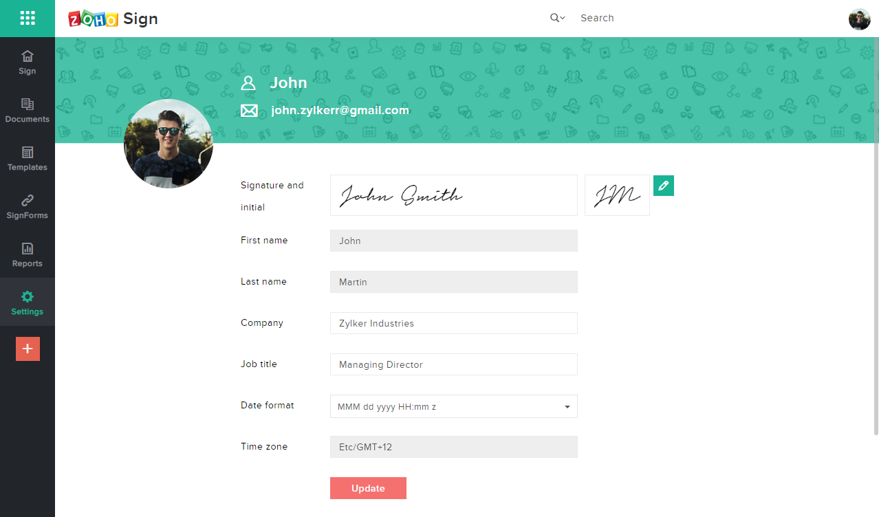 Set up your Electronic Signature Zoho Sign